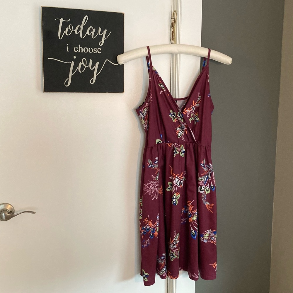 Spaghetti strap cotton floral sundress, medium